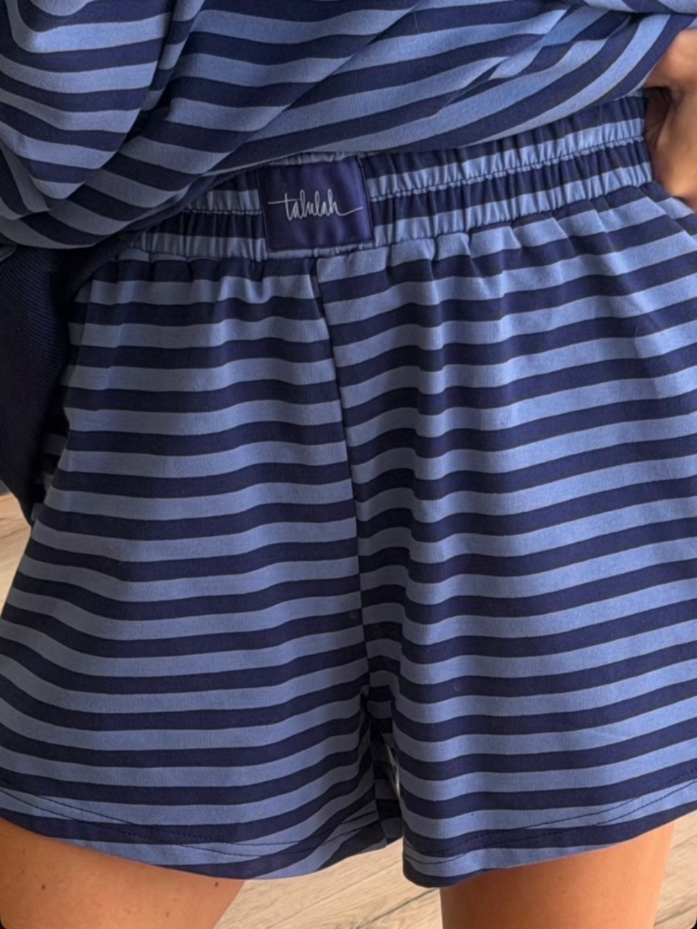 TALULAH Navy and Periwinkle Striped Women’s Shorts